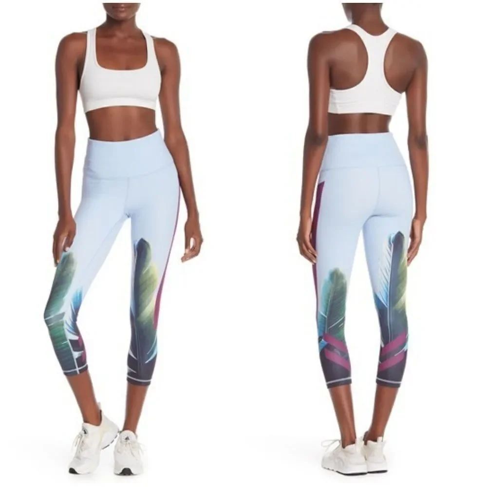 Zella Pure Crop Vision Print Active Leggings sz Sm